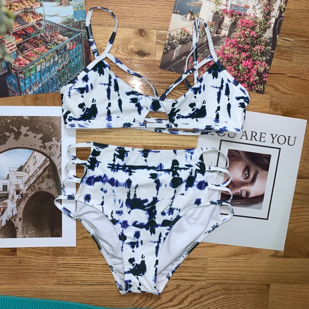 tie dye high rise two piece bikini set 👙👙